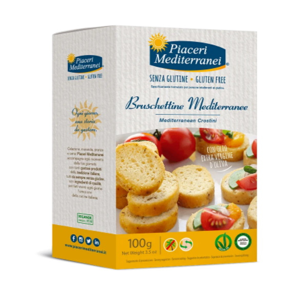 Piaceri Mediterranei Bruschettine Mediterranee Senza Glutine 100 G - Family  Farma